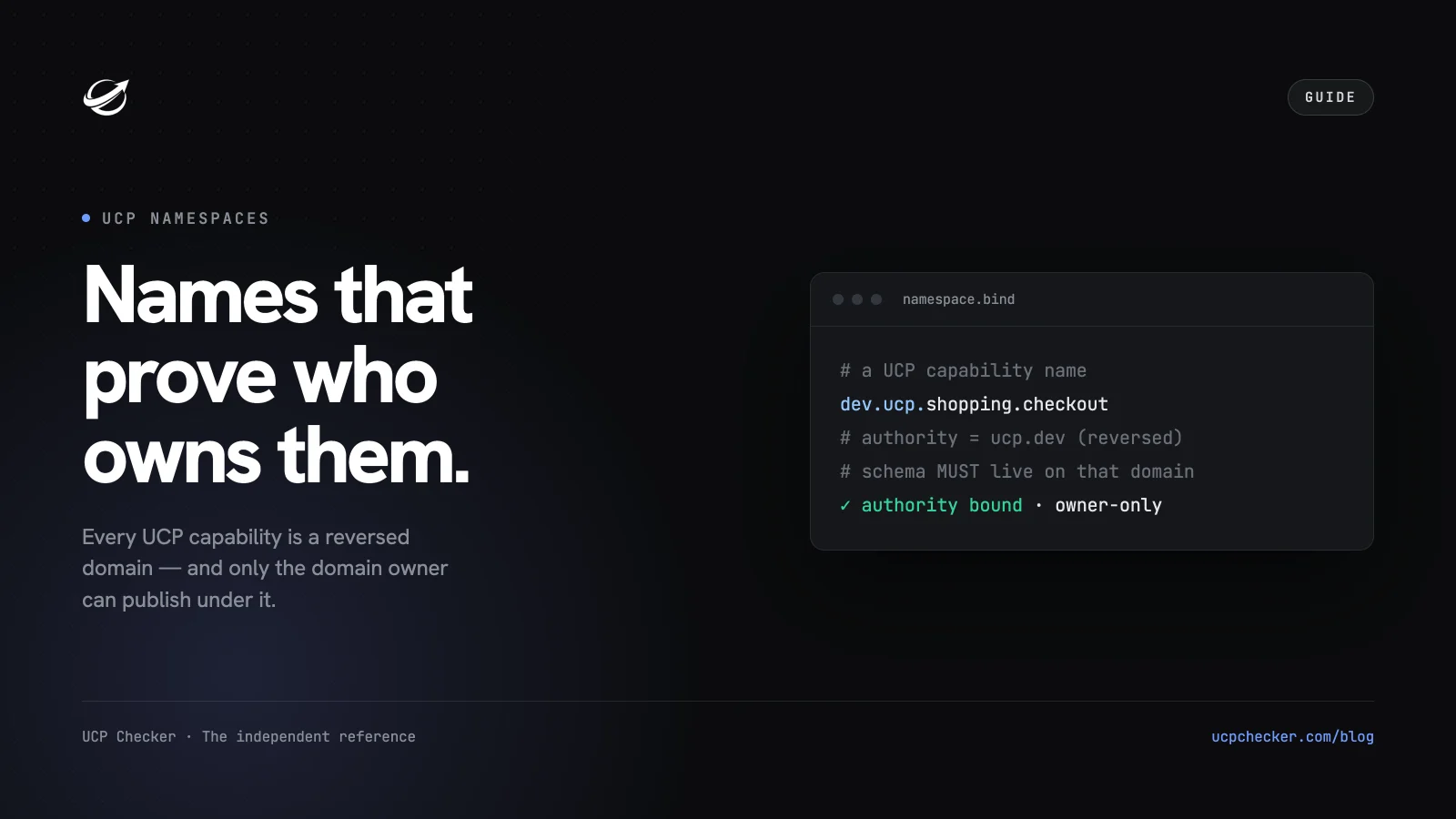 What Is a UCP Namespace? Reverse-DNS, Capabilities, and Who Can Claim One