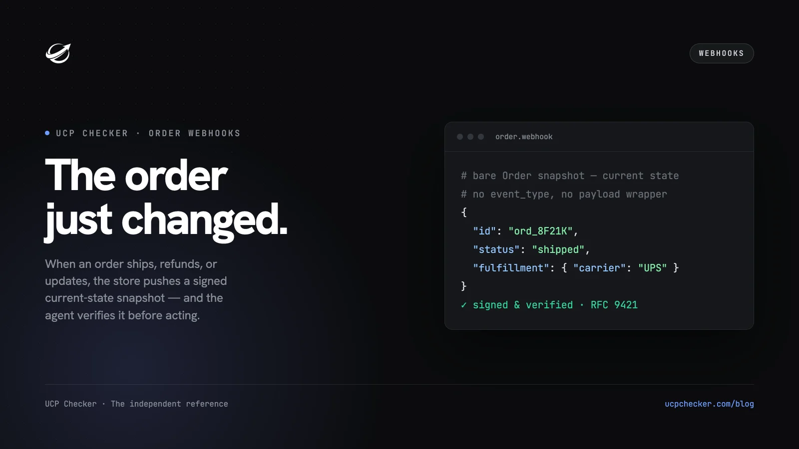 UCP Webhooks: How Stores Tell Agents an Order Changed — and How to Verify It